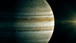 Jupiter and Europa Stock Footage