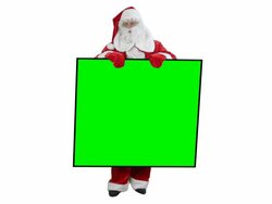 Santa Claus holds "Croma key" sign - 3 shots Stock Footage