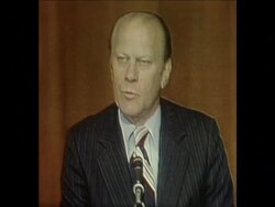 SYND 27 9 74 GERALD FORD DELIVERS STATEMENT ON THE STATE OF THE ECONOMY News Clip