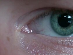 grÃ¼n-blaues Auge Detailaufnahme Stock Footage