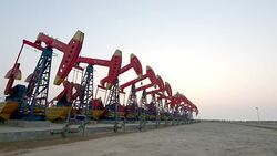 Oil pump. Oil industry equipment. Stock Footage