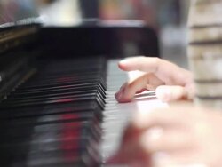 Children play the piano Stock Footage