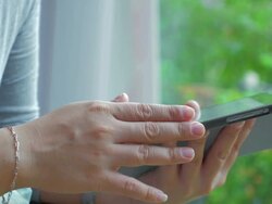Women are using digital tablet,Close-up Stock Footage