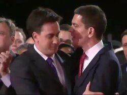 David & Ed Miliband embrace  News Clip