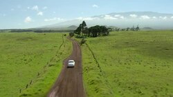 Big Island, Hawaii - November 8, 2010: A vintage 1937 Buick Special Business Coupe, model 46, drives through the South Kohala area. Stock Footage