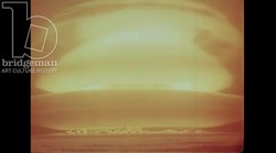 Explosion of RDS-37, the Soviet Union's first two-stage hydrogen bomb, first tested at the Semipalatinsk test site, November 22nd 1955 Stock Footage