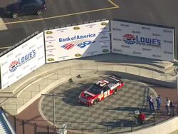 MS AERIAL People at Lowe's Motor Speedway / North Carolina, United States Stock Footage