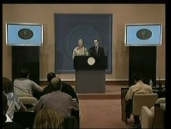 Tension at Samarra, US spokeman on Samarra, Saddam trial, stills of Saddam News Clip