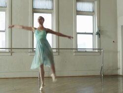 ballerina in a dance studio Stock Footage