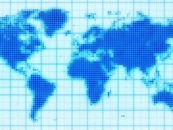 pixelated world map. LOOP Stock Footage