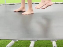 Group of kids jumping on the Trampoline Stock Footage