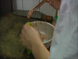 Chinese food preparation, Beijing, China Stock Footage
