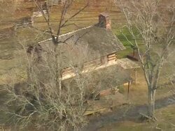 MS AERIAL Shot of Ninety Six National Historic Site and Star Fort / South Carolina, United States Stock Footage