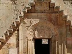 Noravank monastery, the faÃƒÂ§ade of Surb Astvatsatsin church Stock Footage