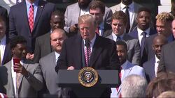 Trump Hosts NCAA Football Champs at White House News Clip