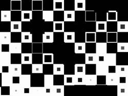 CHESSBOARD PATTERN : black squares, chaotic progress, finally erased (TRANSITION) Stock Footage