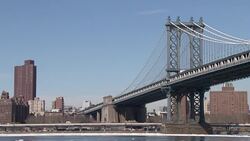 Ice Jams, Ice Flow On The East River, Manhattan Bridge - NYC Wintertime Stock Footage