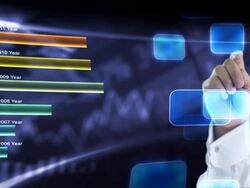 Digital Touch in virtual space. Stock Footage