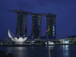 Marina Bay Sands at Night Stock Footage