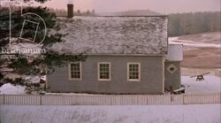 Static shot of a country home in the countryside by day in the snow, clip 5 Stock Footage