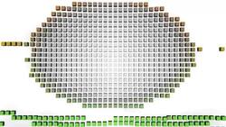 A conceptual sound equalizer beats against a white background. Stock Footage