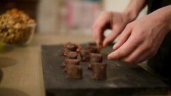 Chef makes sweets vegetarian Stock Footage