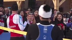 CLEAN : Volleyball in snow at Pyeongchang Olympics News Clip