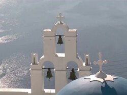  MS Church at Firostefani / Santorini, Cyclades Islands, Greece Stock Footage