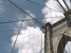 MS DS View of  Brooklyn bridge / New York, New York, United States Stock Footage