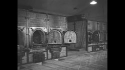 Ovens used to burn corpses of prisoners in Nazi concentration camp liberated at end of World War II News Clip