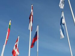 Various country flags. Stock Footage