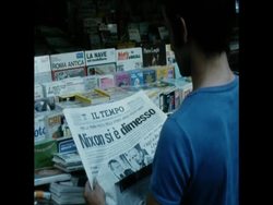 UPITN 9 8 74 EUROPEAN NEWSPAPER HEADLINE REACTIONS TO NIXON RESIGNATION News Clip