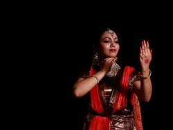 Woman performing Kathak dance on the stage  Stock Footage