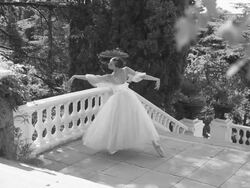 ballerina dancing in a beautiful park Stock Footage