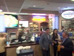 Atmosphere at the Larry King Brings Brooklyn To LA With The Grand Opening Of Brooklyn Water Bagel at Beverly Hills CA. (Footage by WireImage Video/GettyImages) Stock Footage