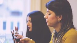 Lovely girls consorting in a harmonious ambient Stock Footage