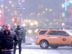 TIME LAPSE: Times Square, Snow Storm, New York Stock Footage
