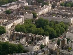Aerial wide shot pan Belgrave Square / London, England Stock Footage