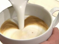 Close-up shot coffee cup being made by barista Stock Footage