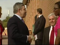 Gordon Brown arrives in Bournemouth News Clip