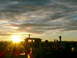 Sunset Mexico Cemetary Time Lapse Stock Footage