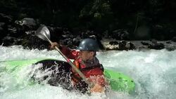 HD Super Slow-Mo: Young Whitewater Kayaker Stock Footage
