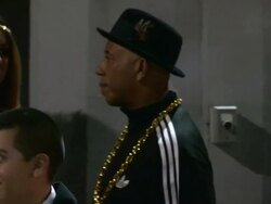 Russell Simmons as Run DMC departs Just Jared Halloween Party in Hollywood, 10/27/12 Stock Footage