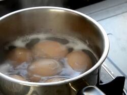Six Boiling Eggs Stock Footage