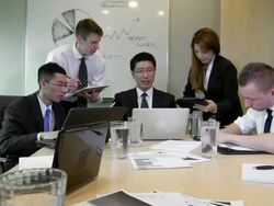 Business team meeting in a boardroom Stock Footage