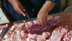 Peru Meat Market Stock Footage
