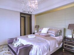 luxury sample bedroom interior and decoration, Real time. Stock Footage
