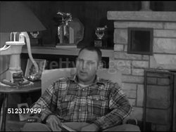 1952: MID-WEST FARMERS: WS Suburban home w/ dog running in yard. INT VS Farmer Bill Hicks w/ family in living room, Hicks talking about family, living in Polk City, farming life, undecided on 1952 U.S. presidential election (SOT). Instructional Video