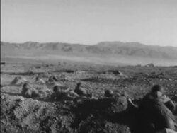 WWII nurses train on desert obstacle course Stock Footage