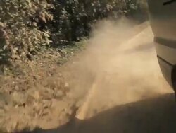 MS POV van driving on road / Phonsavan, Laos Stock Footage